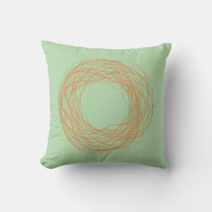 Cojín Decorativo Sage Verde Moderno y Psicotrópico Naranja