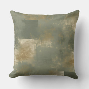 Cojín Decorativo Sage Verde Oliva Oro Abstracto