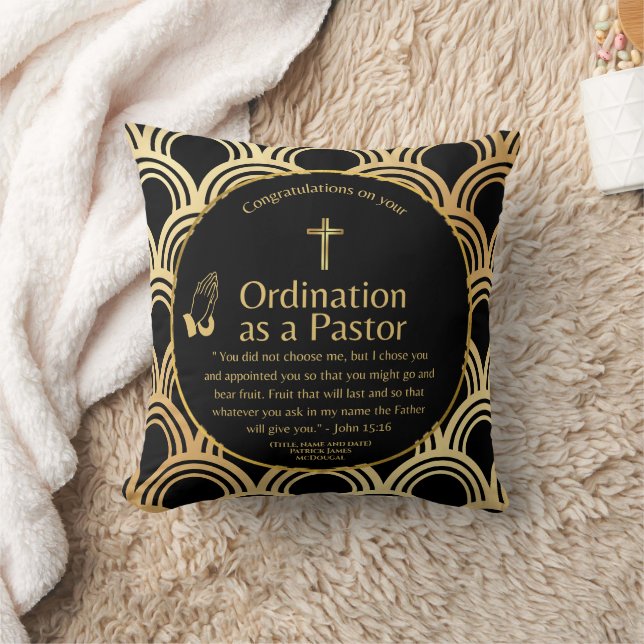 Cojín Decorativo Sagrado Pastor recién Ordenado Biblia Verse Person (Manta)