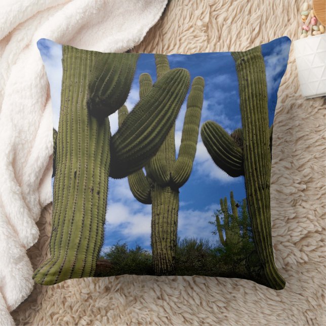 Cojín Decorativo Saguaro Cactus Trio / Blue Sky & Clouds / Arizona (Manta)
