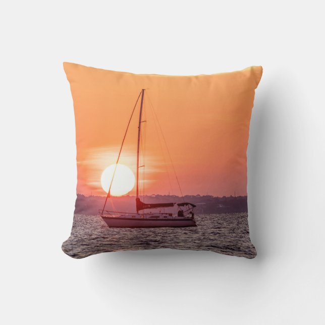 Cojín Decorativo Sailboat Sunrise (Anverso)