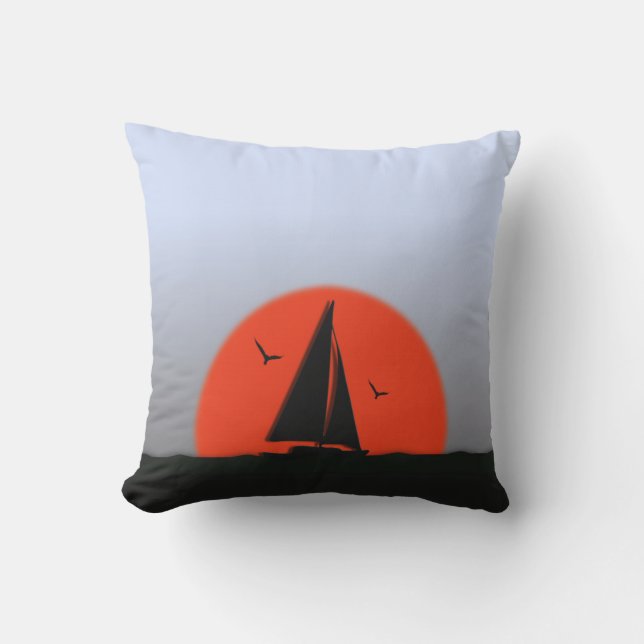 Cojín Decorativo Sailboat Sunset (Anverso)