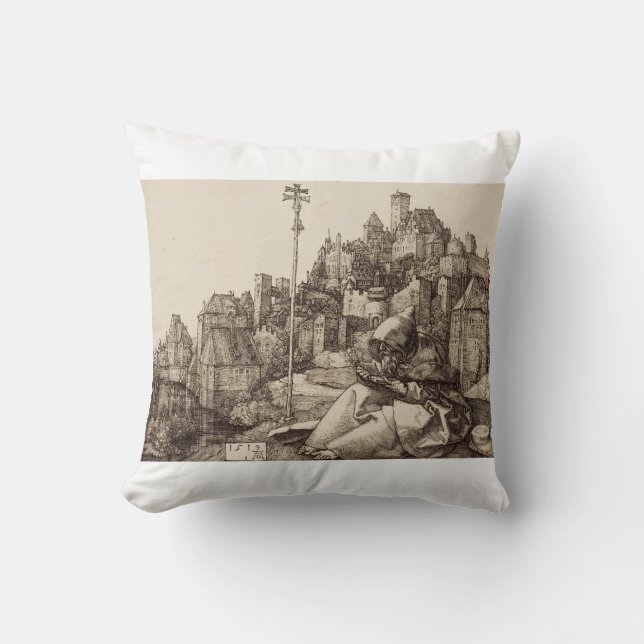 Cojín Decorativo Saint Anthony Reading por Albrecht Durer (Anverso)