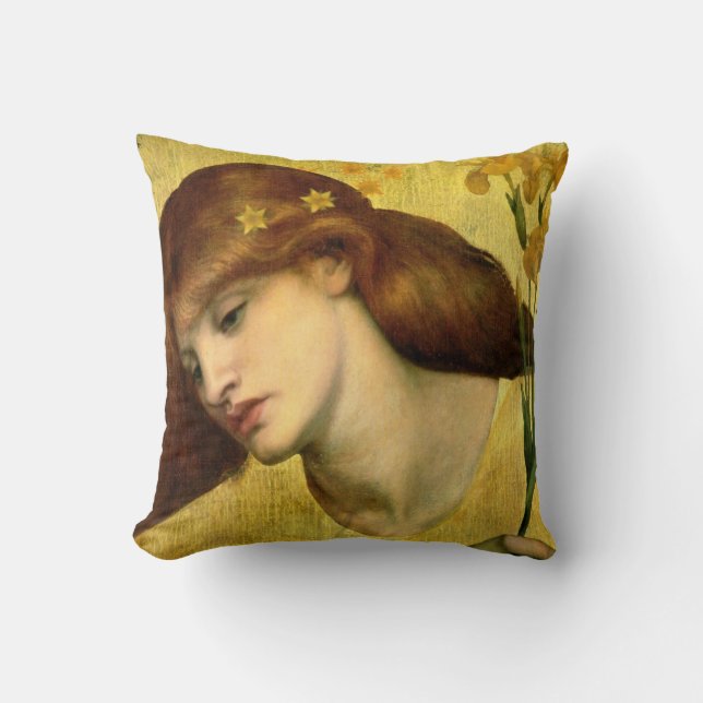 Cojín Decorativo Saint Lily (por Gabriel Rossetti) (Anverso)