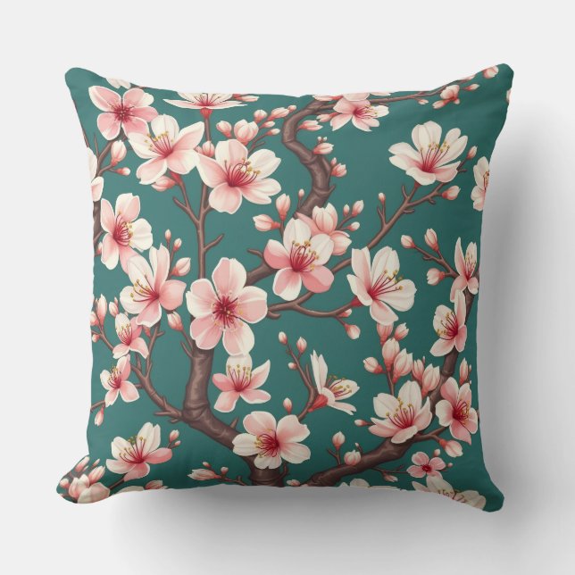 Cojín Decorativo Sakura Bloom Japonés (Anverso)