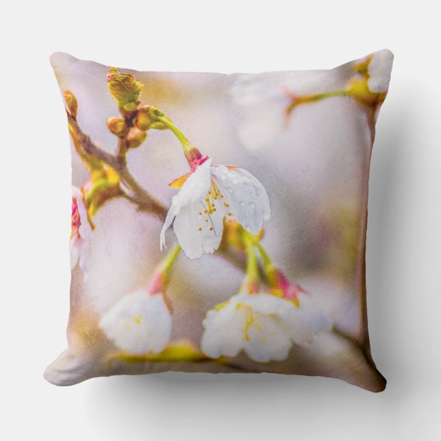 Cojín Decorativo Sakura - Flor de Cerezo Japonesa (Anverso)