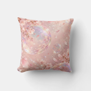 Cojín Decorativo Sakura Rosa Iridescente Burbuja Sueño