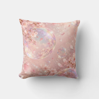 Cojín Decorativo Sakura Rosa Iridescente Burbuja Sueño