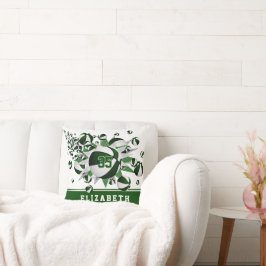 Cojín Decorativo sala de deportes verde blanco chicas estrellas de 