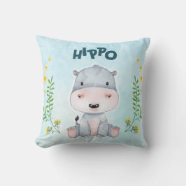 Cojín Decorativo Sala de guardería Cute Hippo