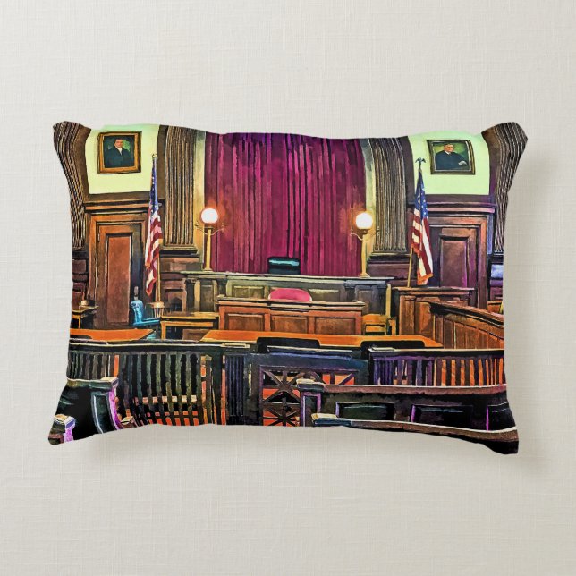 Cojín Decorativo Sala del tribunal (Reverso)