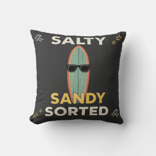 Cojín Decorativo Salada Sandy Ordenada Funny Surfboard Playa Verano