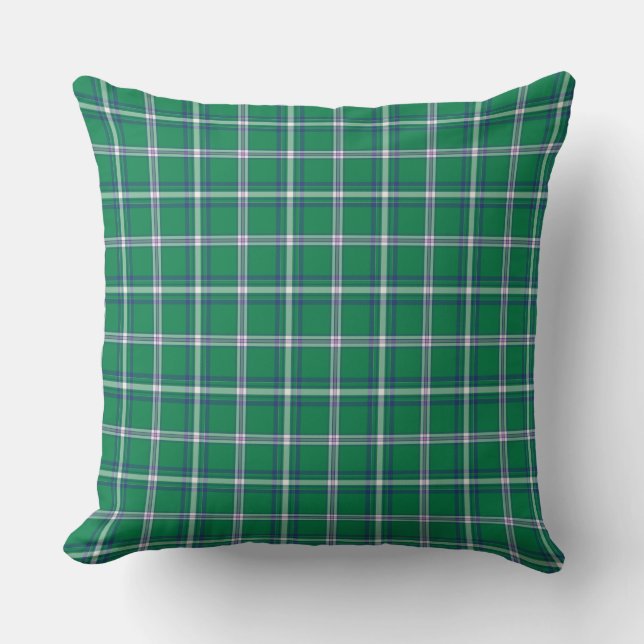 Cojín Decorativo Salem Green and White Plaid (Anverso)