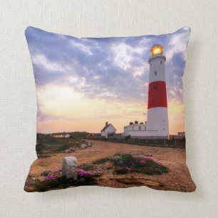 Cojín Decorativo Salida del sol de oro en el faro de Portland Bill