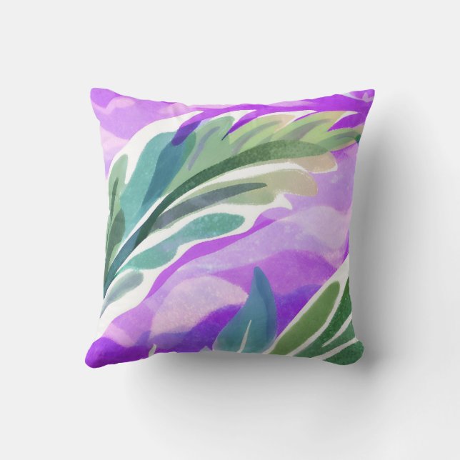 COJÍN DECORATIVO SALIDA VERDE CON FONDO PURPLE (Reverso)