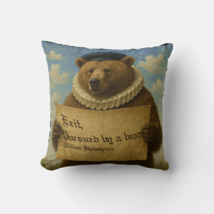 Cojín Decorativo Salir, perseguido por un oso cita de Shakespeare o