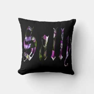 Cojín Decorativo Sally, Name, Logo, Black Throw Cushion.