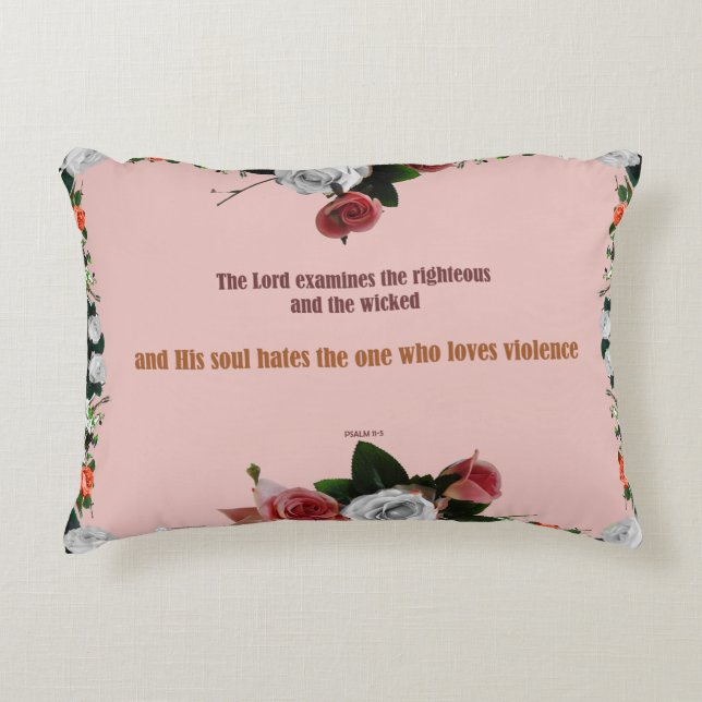Cojín Decorativo Salmo 11:5, No hay violencia (Anverso)