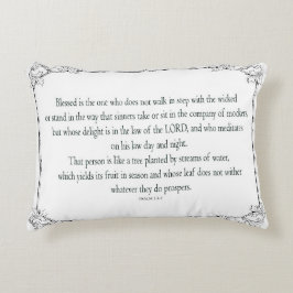 Cojín Decorativo Salmo 1, no camina al paso de los malvados,