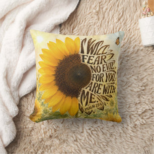 Cojín Decorativo Salmo 23:4 Girasol Amarillo 