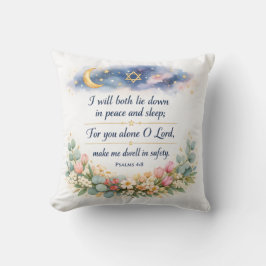 Cojín Decorativo Salmo 4:8 Versículo Bíblico de Aliento, Sueño Pací