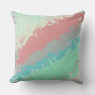 Cojín Decorativo Salmón, abstracto verde y azul