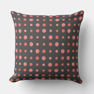 Cojín Decorativo Salmón, puntos rosados en gris
