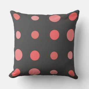 Cojín Decorativo Salmón, puntos rosados en gris