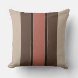 Cojín Decorativo Salmón y franjas de café
