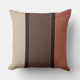 Cojín Decorativo Salmón y franjas de café