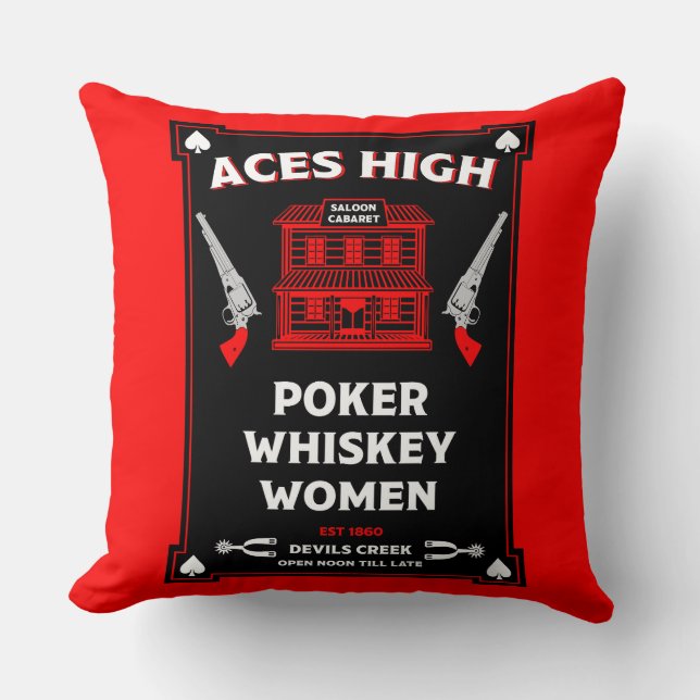 Cojín Decorativo Saloon de Cowboy American Frontier (Anverso)