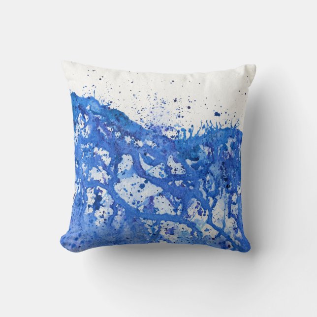 Cojín Decorativo Salpicadura azul (Anverso)