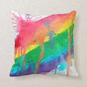 Cojín Decorativo Salpicadura de la pintura del arco iris