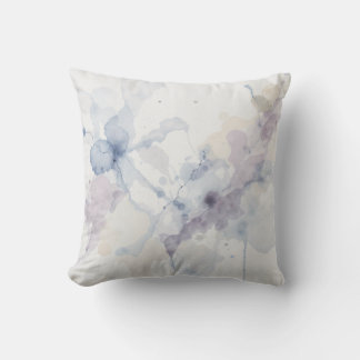 Cojín Decorativo Salpicadura de tinta fluida abstracta azul y púrpu