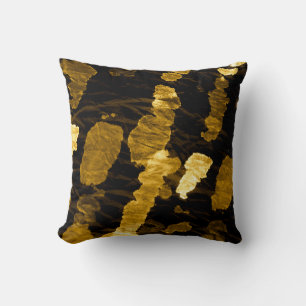 Cojín Decorativo salpicadura de tintes amarillos, patrón de acuarel
