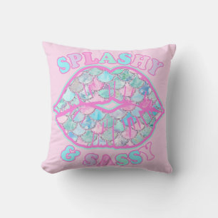 Cojín Decorativo Salpicadura femenina y descarada Besos de sirena r