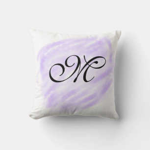 Cojín Decorativo salpicaduras de acuarela morada sencilla pastel ag