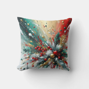 Cojín Decorativo Salpicaduras de Navidad / Copos de nieve