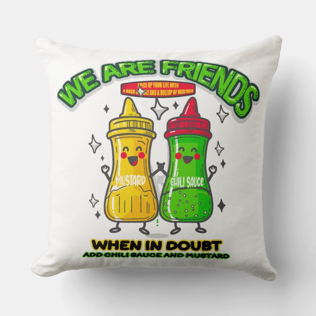 Cojín Decorativo Salsa de chili y mostaza de los amigos 071503 (Anverso)