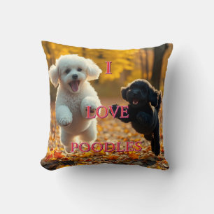 Cojín Decorativo Saltando cachorros de caniche
