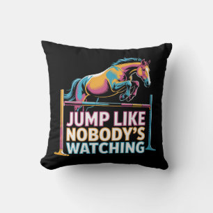 Cojín Decorativo Salto a caballo - Saltar como nadie está mirando