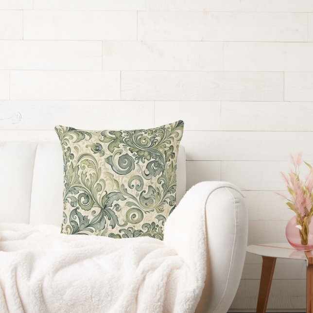 Cojín Decorativo Salto de Acanthus y Verde azulado (Sofá)