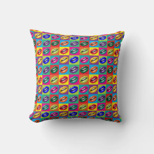 Cojín Decorativo Saltos calientes Pop Art Cuadrados Pequeña Impresi