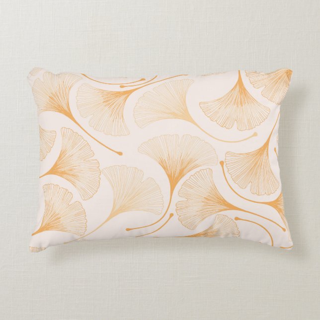 Cojín Decorativo Saltos de Ginkgo: Patrón Floral sin Marea. (Anverso)