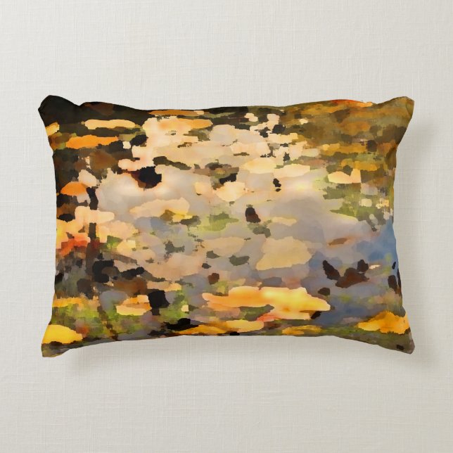 Cojín Decorativo Saltos otoñales flotantes Abstract Accent Pillow (Anverso)