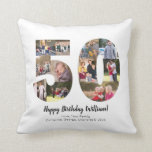 Cojín Decorativo Saludo único de 50 Personalizados de Collage de fo<br><div class="desc">¡Muestra tus imágenes favoritas en un collage de números! Hace un perfecto aniversario o cumpleaños para un ser querido.</div>