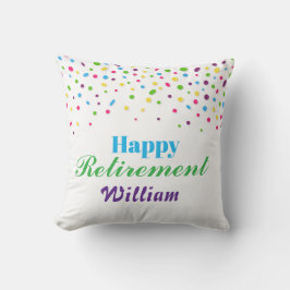 Cojín Decorativo Saludos a nuevos comienzosColorida jubilación feli