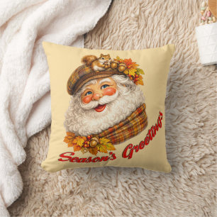 Cojín Decorativo Saludos de la Temporada - Santa de Otoño