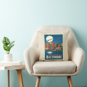 Cojín Decorativo Saludos de temporada de Baltimore