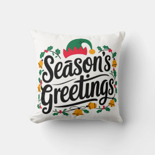 Cojín Decorativo Saludos de temporada Navidad